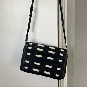 Black Woven Crossbody Bag